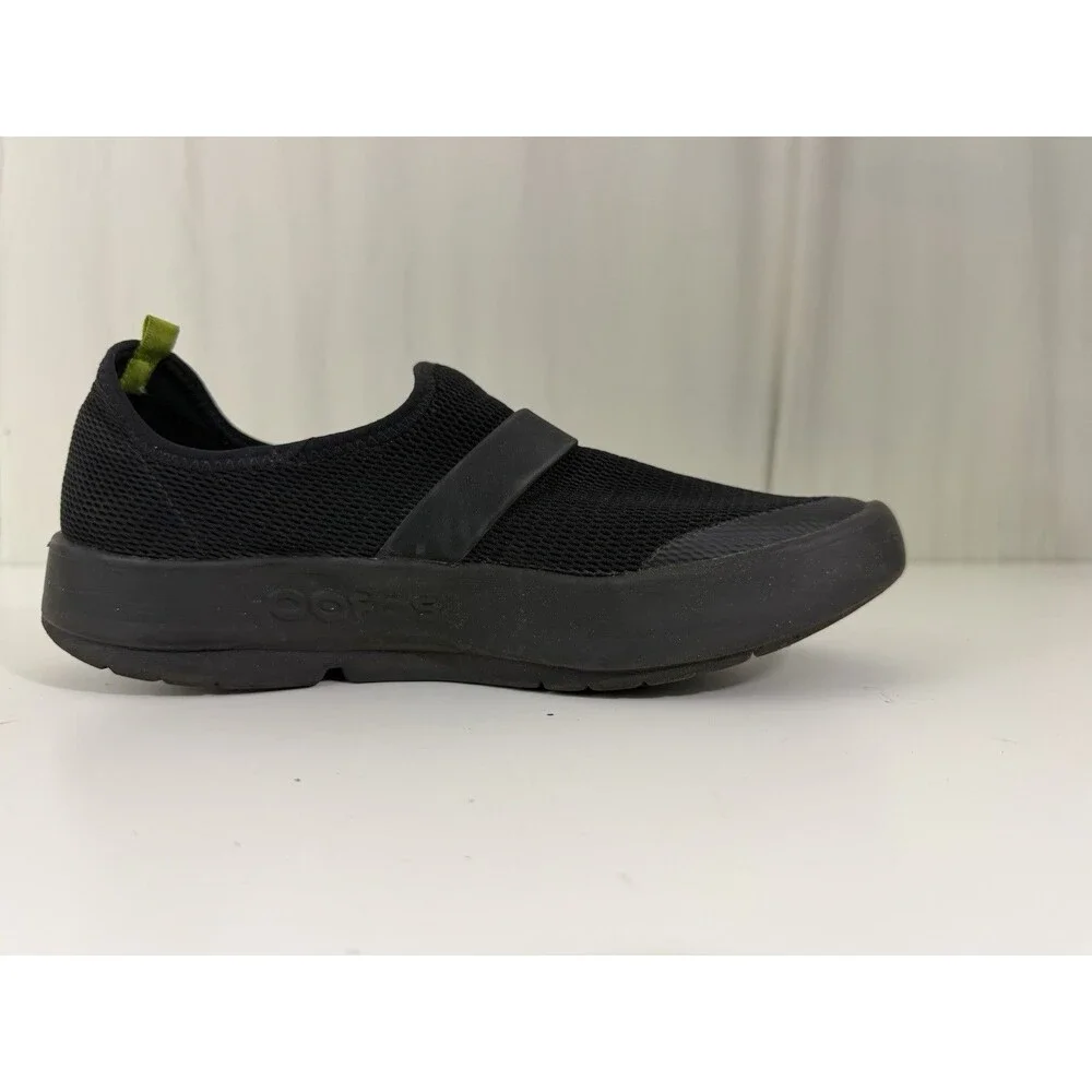 Oofos OOmg Low Shoes Slip On Black Lightweight Recovery Mesh Women's 7
